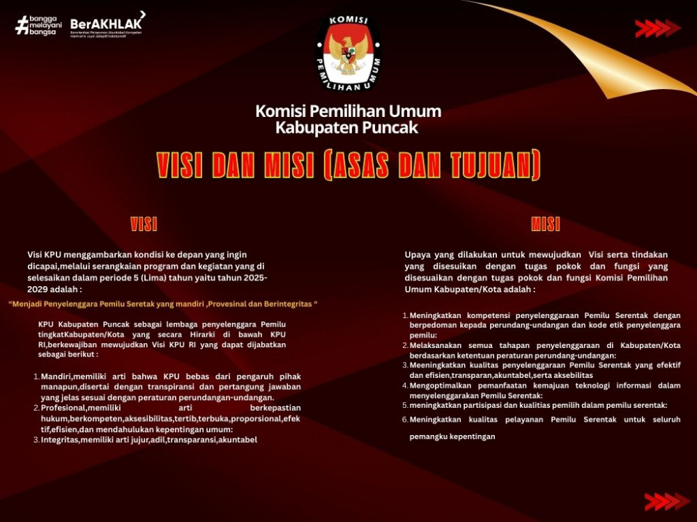 VISI MISI KPU KAB.PUNCAK